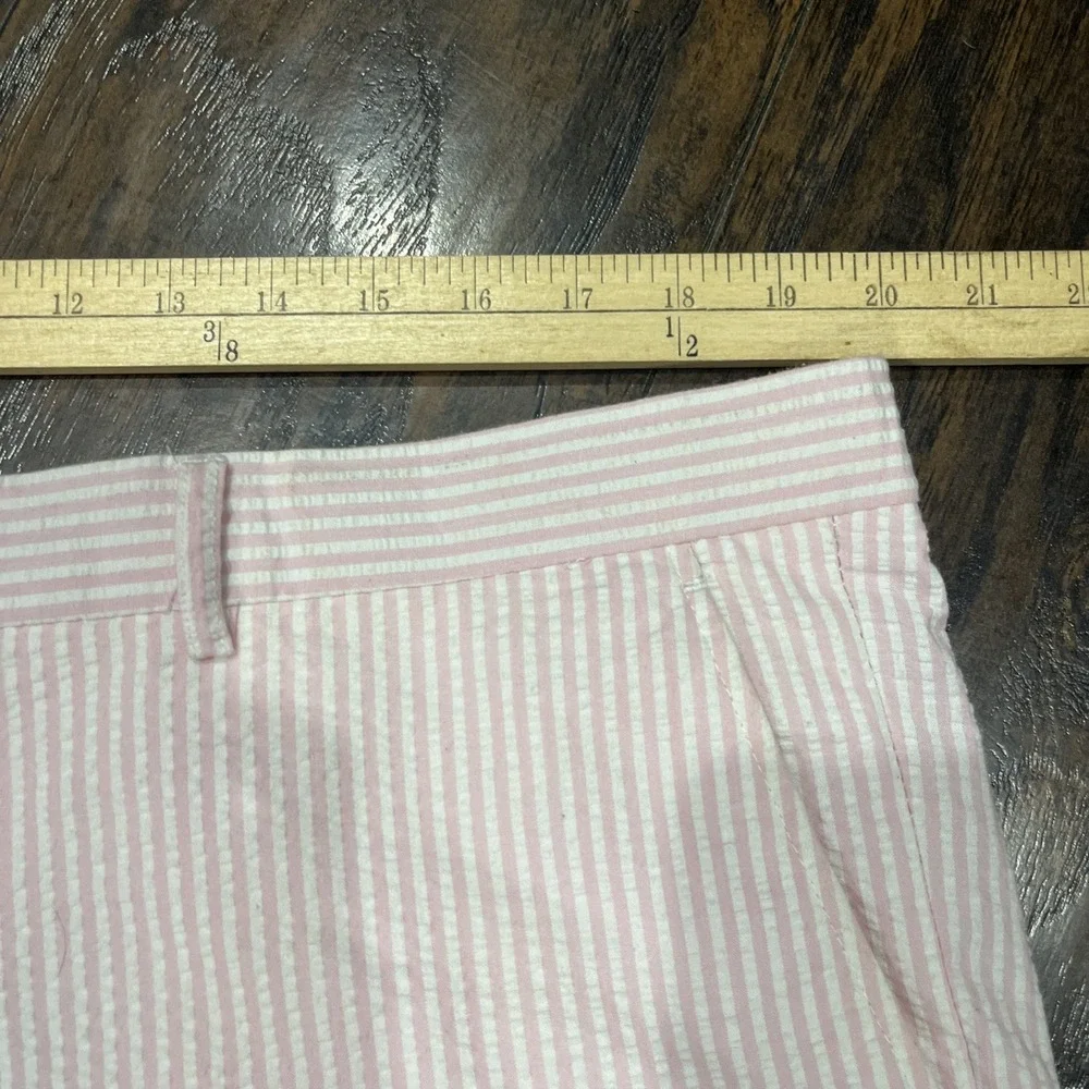 Ferrecci Seersucker Suit Double Vent 2pc Mens 46R W40 Pink Striped Classic